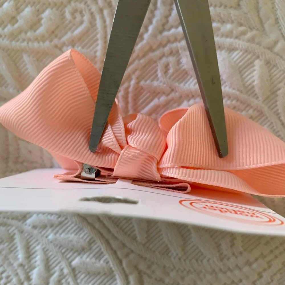 NWT Wonder Nation Grosgrain Hairbow Clip Light Orange Peach Girls